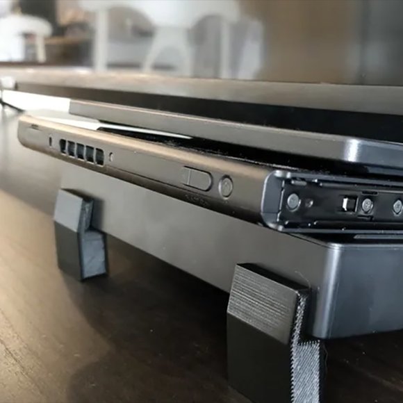 Nintendo Other - Nintendo Switch Horizontal Console Dock Feet Behind TV Lays Low Easy Access